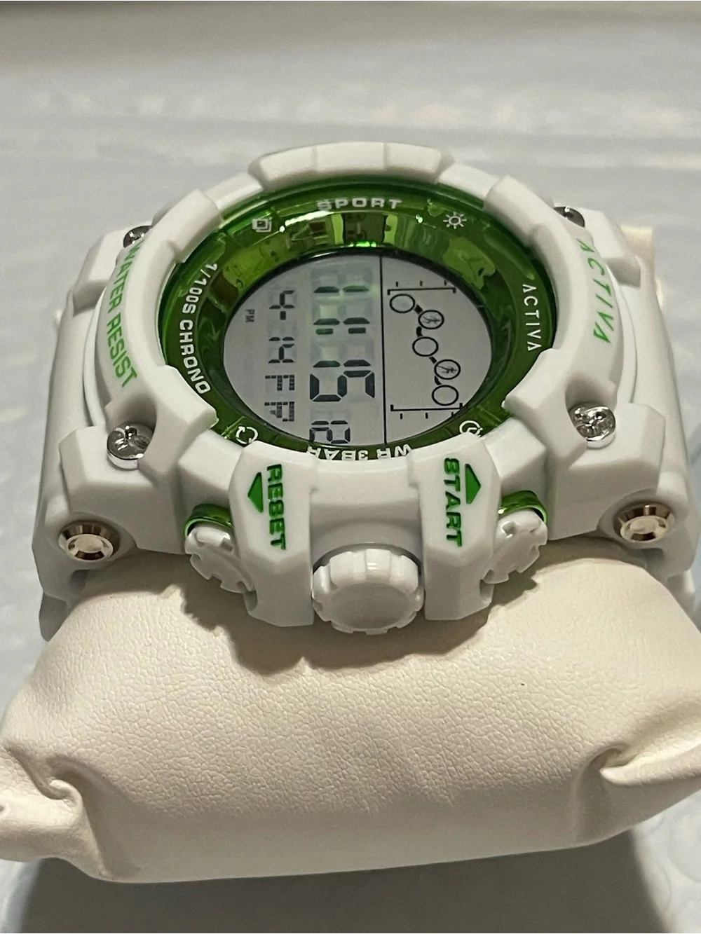 Activa Digital Essentials Unisex 50mm White and Green Tone Case new